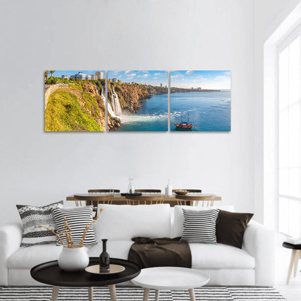 Duden waterfall in Antalya panoramic canvas wall art