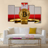 Physical version of Bitcoin Poland Flag multi panel canvas wall art