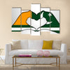 Illustration Of Hand Portraying Love With Azad Jammu & Kashmir Flag Multi Panel Canvas Wall Art