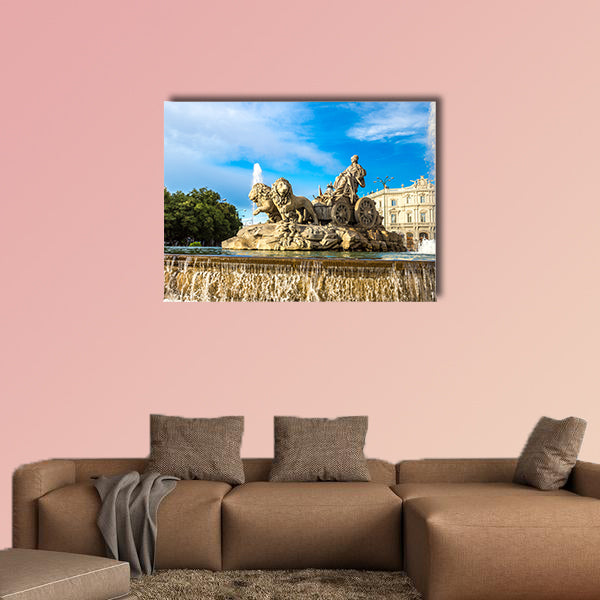 Cibeles fountain at Plaza de Cibeles in Madrid in a beautiful wall art