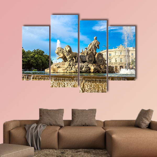 Cibeles fountain at Plaza de Cibeles in Madrid in a beautiful wall art
