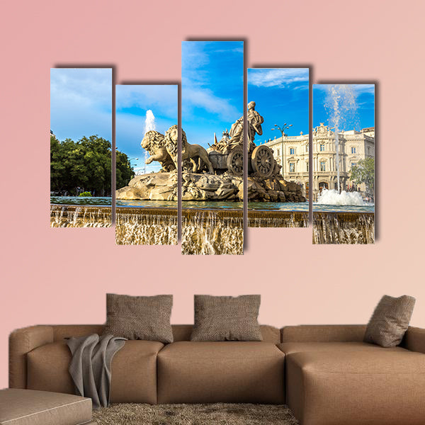 Cibeles fountain at Plaza de Cibeles in Madrid in a beautiful wall art