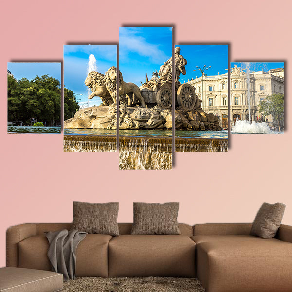 Cibeles fountain at Plaza de Cibeles in Madrid in a beautiful wall art