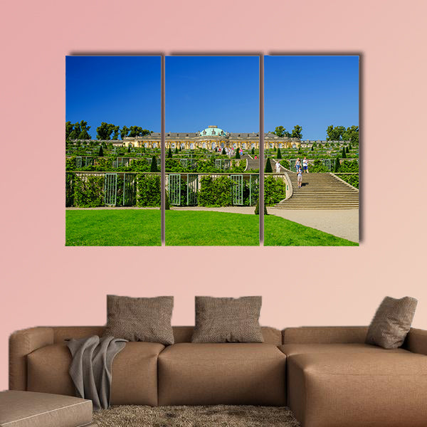 Sans-Souci Palace in Posdam in Germany multi panel canvas wall art
