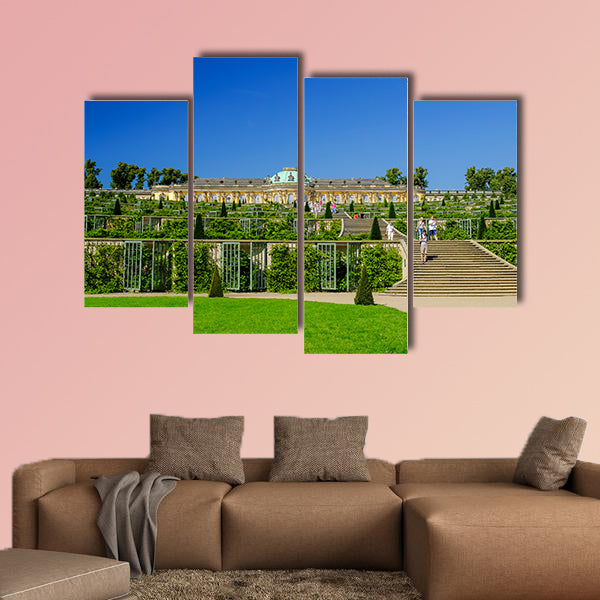 Sans-Souci Palace in Posdam in Germany multi panel canvas wall art