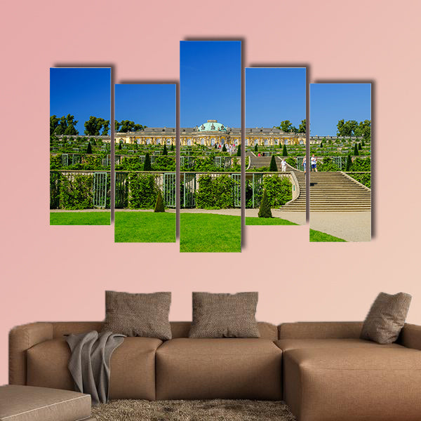 Sans-Souci Palace in Posdam in Germany multi panel canvas wall art