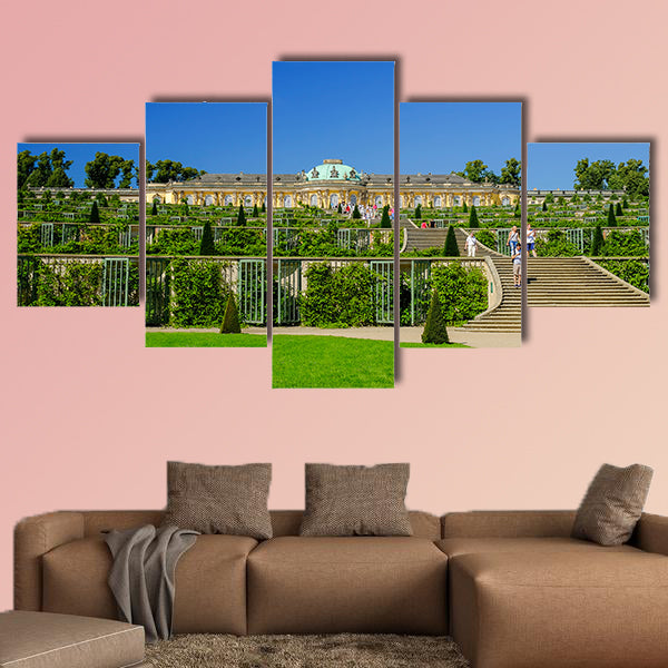 Sans-Souci Palace in Posdam in Germany multi panel canvas wall art