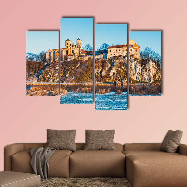 Benedictine monastery in Tyniec near Krakow, Poland multi panel canvas wall art