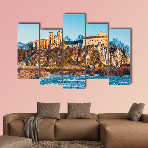 Benedictine monastery in Tyniec near Krakow, Poland multi panel canvas wall art
