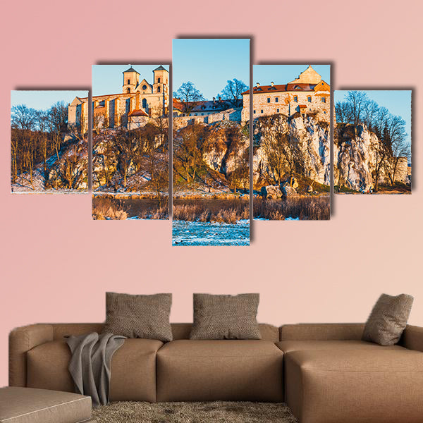 Benedictine monastery in Tyniec near Krakow, Poland multi panel canvas wall art