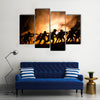 Military silhouettes of soldiers Multi panel canvas wall art