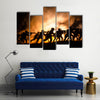 Military silhouettes of soldiers Multi panel canvas wall art