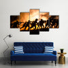 Military silhouettes of soldiers Multi panel canvas wall art