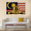 Physical version of Bitcoin Malaysia Flag multi panel canvas wall art