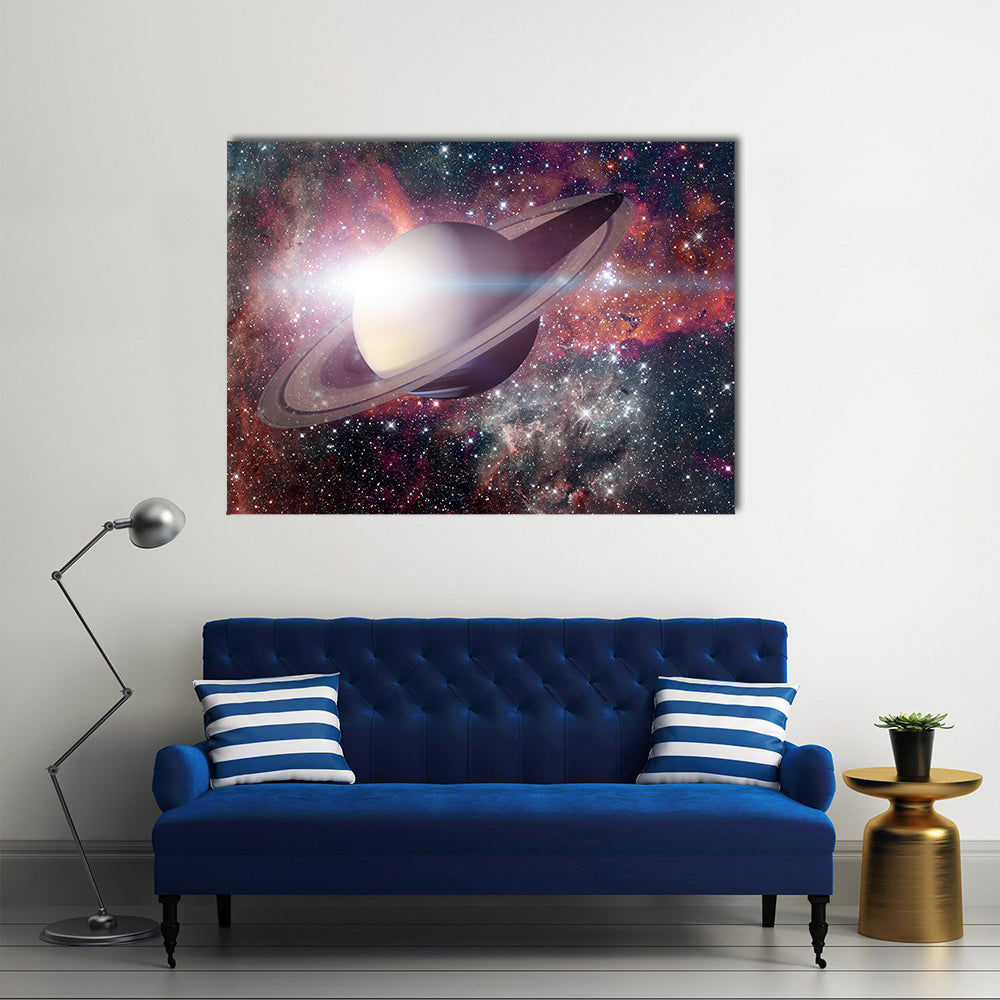 Saturn And Its Ring Multi Panel Canvas Wall Art