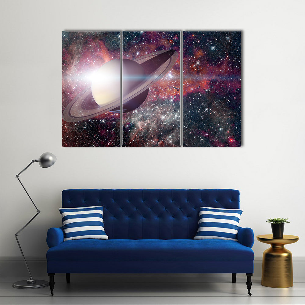 Saturn And Its Ring Multi Panel Canvas Wall Art