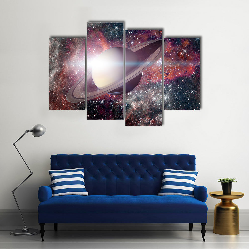 Saturn And Its Ring Multi Panel Canvas Wall Art