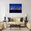 Qatar. Doha skyscrapers with external lighting Multi panel canvas wall art