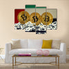 Physical version of Bitcoin UAE Flag multi panel canvas wall art