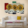 Physical version of Bitcoin UAE Flag multi panel canvas wall art