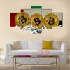 Physical version of Bitcoin UAE Flag multi panel canvas wall art