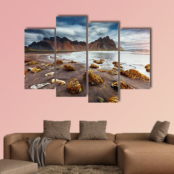 Beach with wet black sand, a icturesque and gorgeous scene wall art