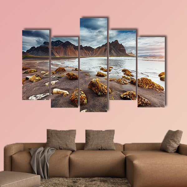 Beach with wet black sand, a icturesque and gorgeous scene wall art