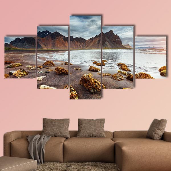 Beach with wet black sand, a icturesque and gorgeous scene wall art