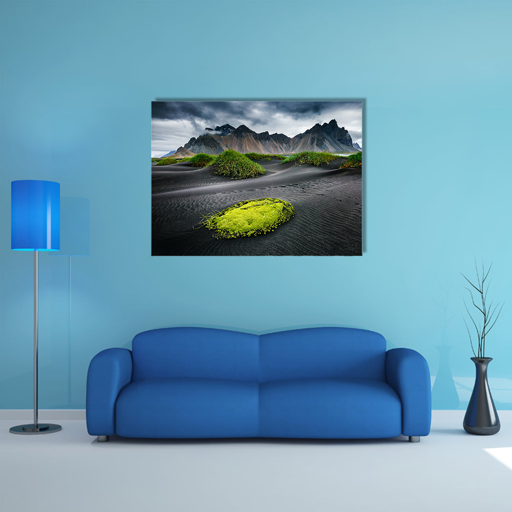 Great wind rippled beach black sand, multi panel canvas wall art