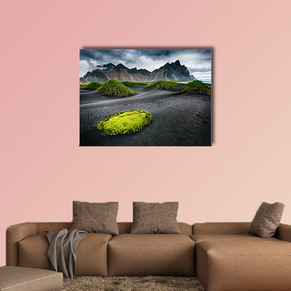 Great wind rippled beach black sand multi panel canvas wall art