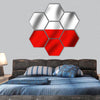 Flag of Poland hexagonal canvas wall art