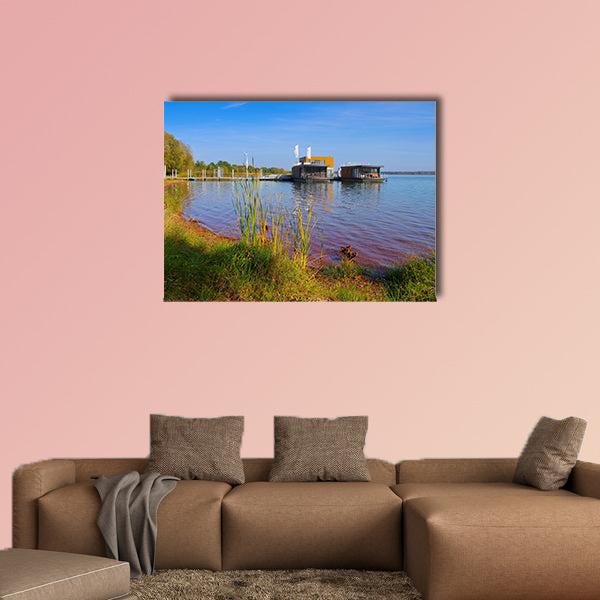 Laasow swimming houses, Lusatian Lake District multi panel canvas wall art