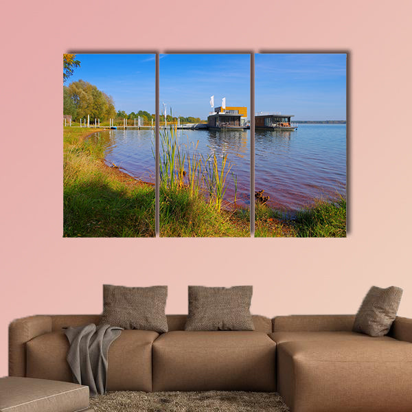 Laasow swimming houses, Lusatian Lake District multi panel canvas wall art