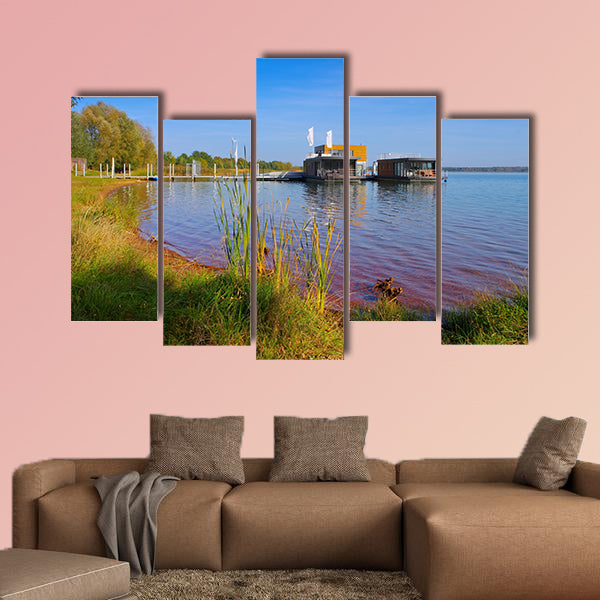 Laasow swimming houses, Lusatian Lake District multi panel canvas wall art