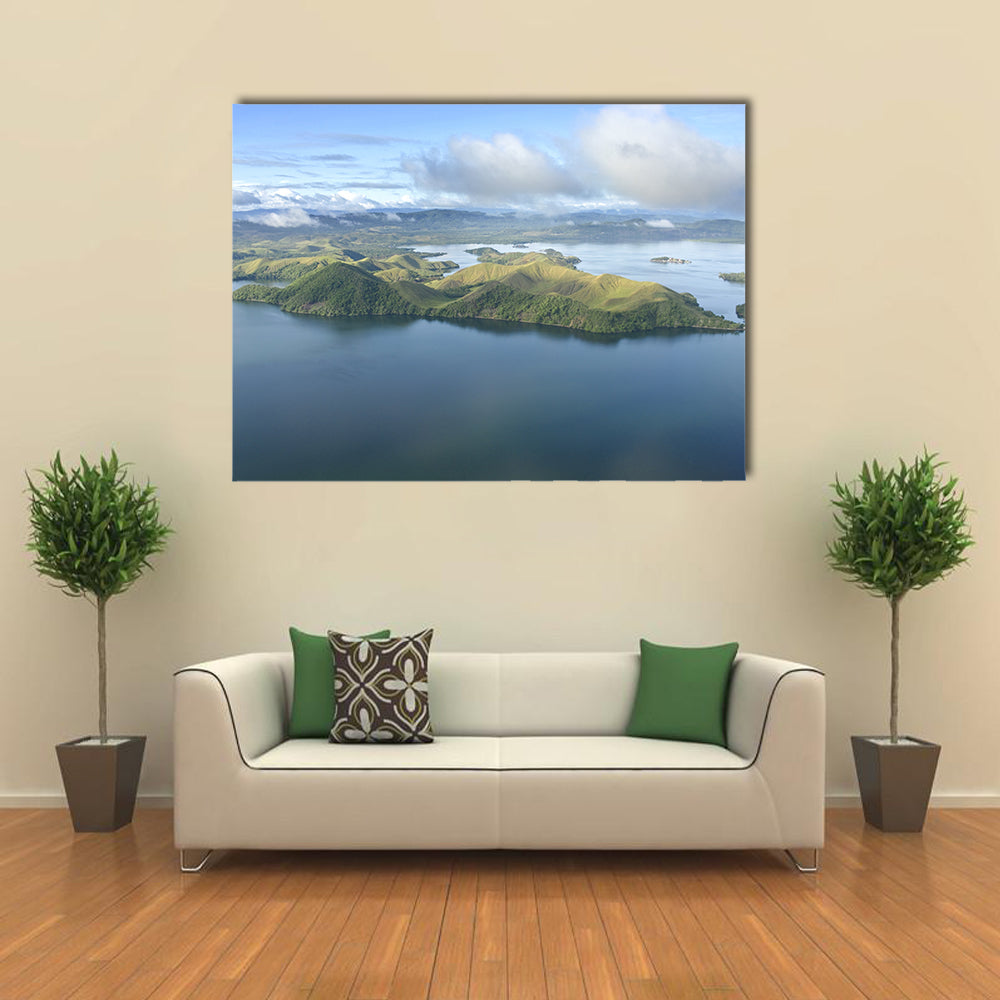Jungle And Deforestation In The Coast Of The New Guinea, An Aerial Print, Multi Panel Canvas Wall Art