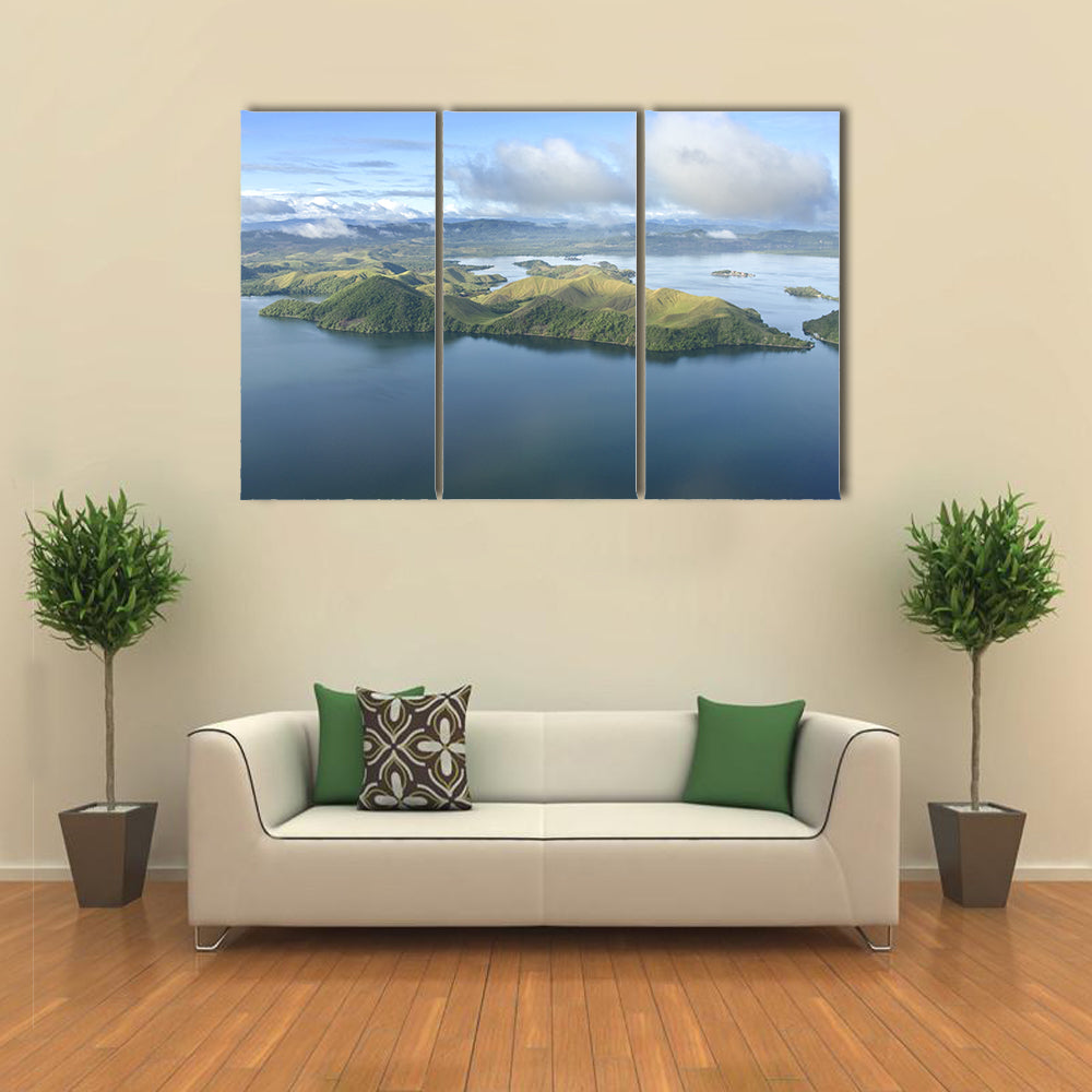 Jungle And Deforestation In The Coast Of The New Guinea, An Aerial Print, Multi Panel Canvas Wall Art