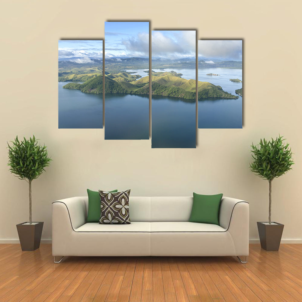 Jungle And Deforestation In The Coast Of The New Guinea, An Aerial Print, Multi Panel Canvas Wall Art