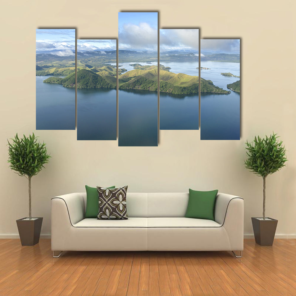 Jungle And Deforestation In The Coast Of The New Guinea, An Aerial Print, Multi Panel Canvas Wall Art