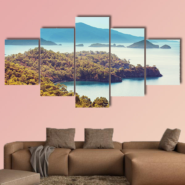 Beautiful sea coast in Turkey multi panel canvas wall art