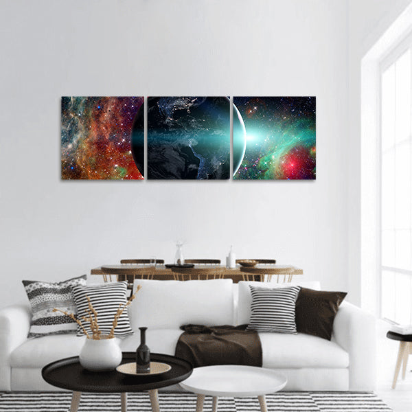 Planet Earth from the space panoramic canvas wall art