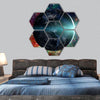 Planet Earth from the space hexagonal canvas wall art