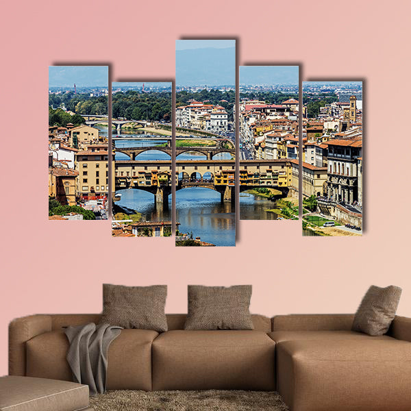 The Ponte Vecchio, the Old Bridge multi panel canvas wall art
