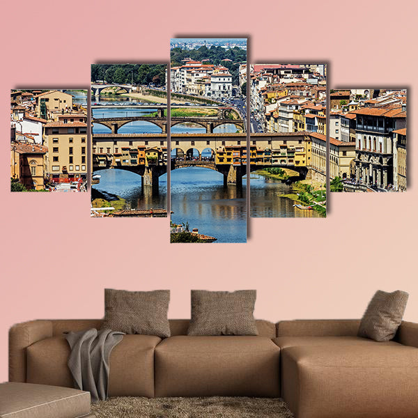 The Ponte Vecchio, the Old Bridge multi panel canvas wall art