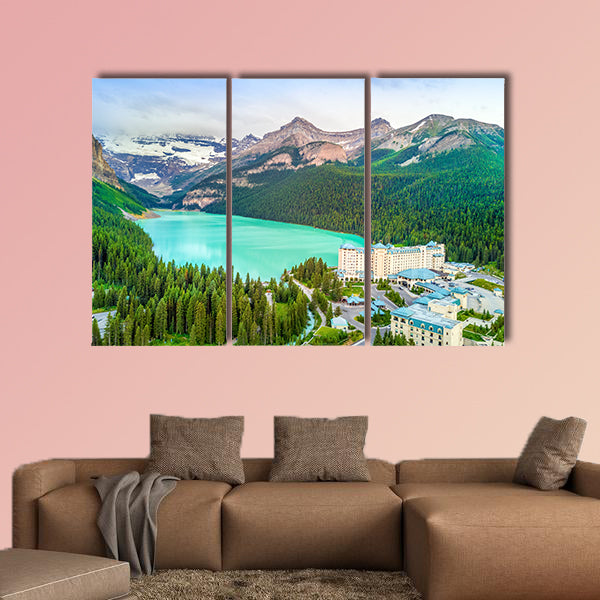 Turquoise Louise Lake in Rockies Mountains, Banff National wall art
