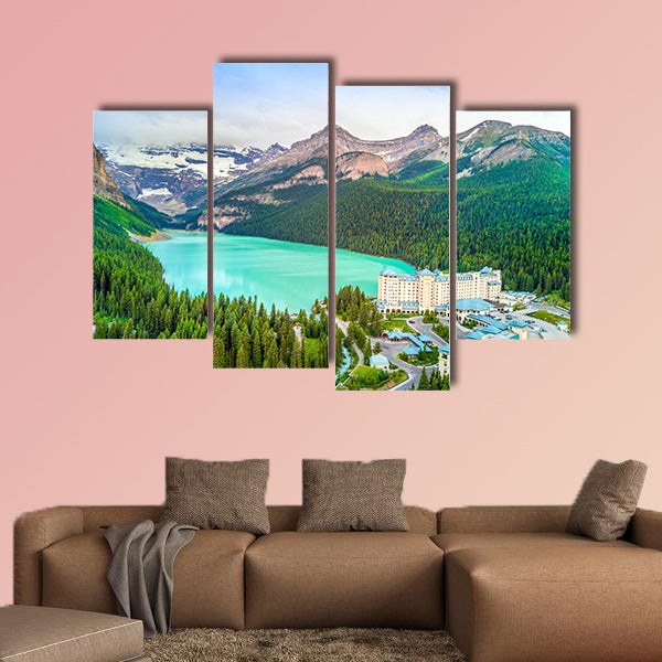 Turquoise Louise Lake in Rockies Mountains, Banff National wall art