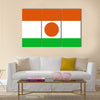 The flag of Niger Vector illustration World flag Multi Panel canvas wall art