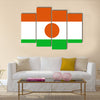 The flag of Niger Vector illustration World flag Multi Panel canvas wall art