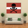 The Flag Of The Latvia With Crossbones And Jolly Roger And Lack Canvas Of A Pirat Multi Panel Canvas Wall Art