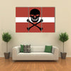 The Flag Of The Latvia With Crossbones And Jolly Roger And Lack Canvas Of A Pirat Multi Panel Canvas Wall Art