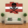 The Flag Of The Latvia With Crossbones And Jolly Roger And Lack Canvas Of A Pirat Multi Panel Canvas Wall Art